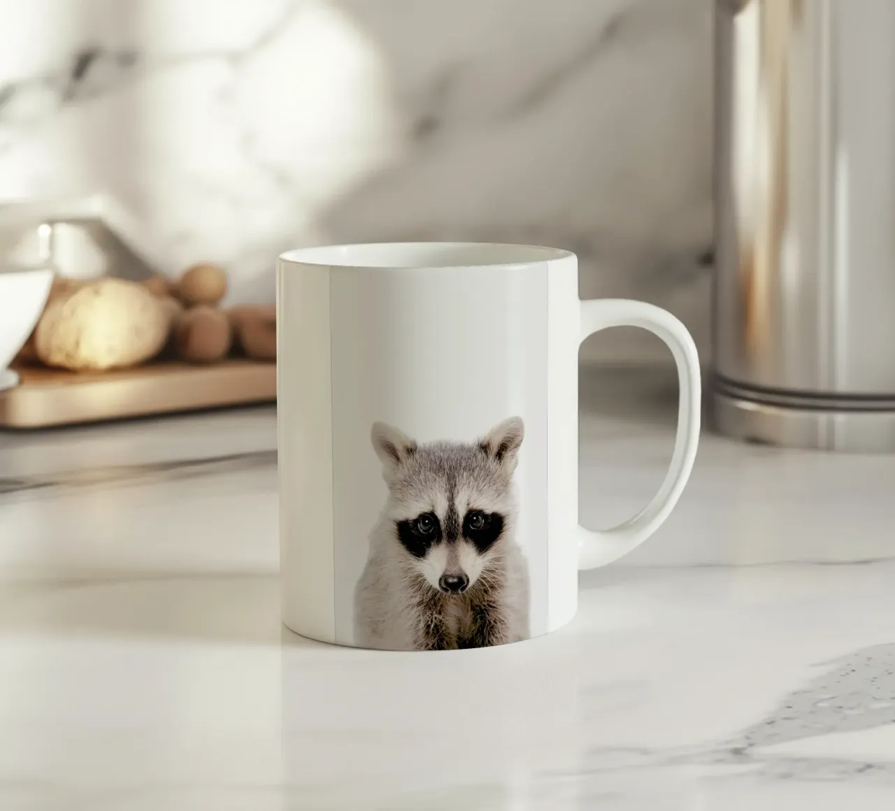 Raccoon ceramic mug by Paws & Claws