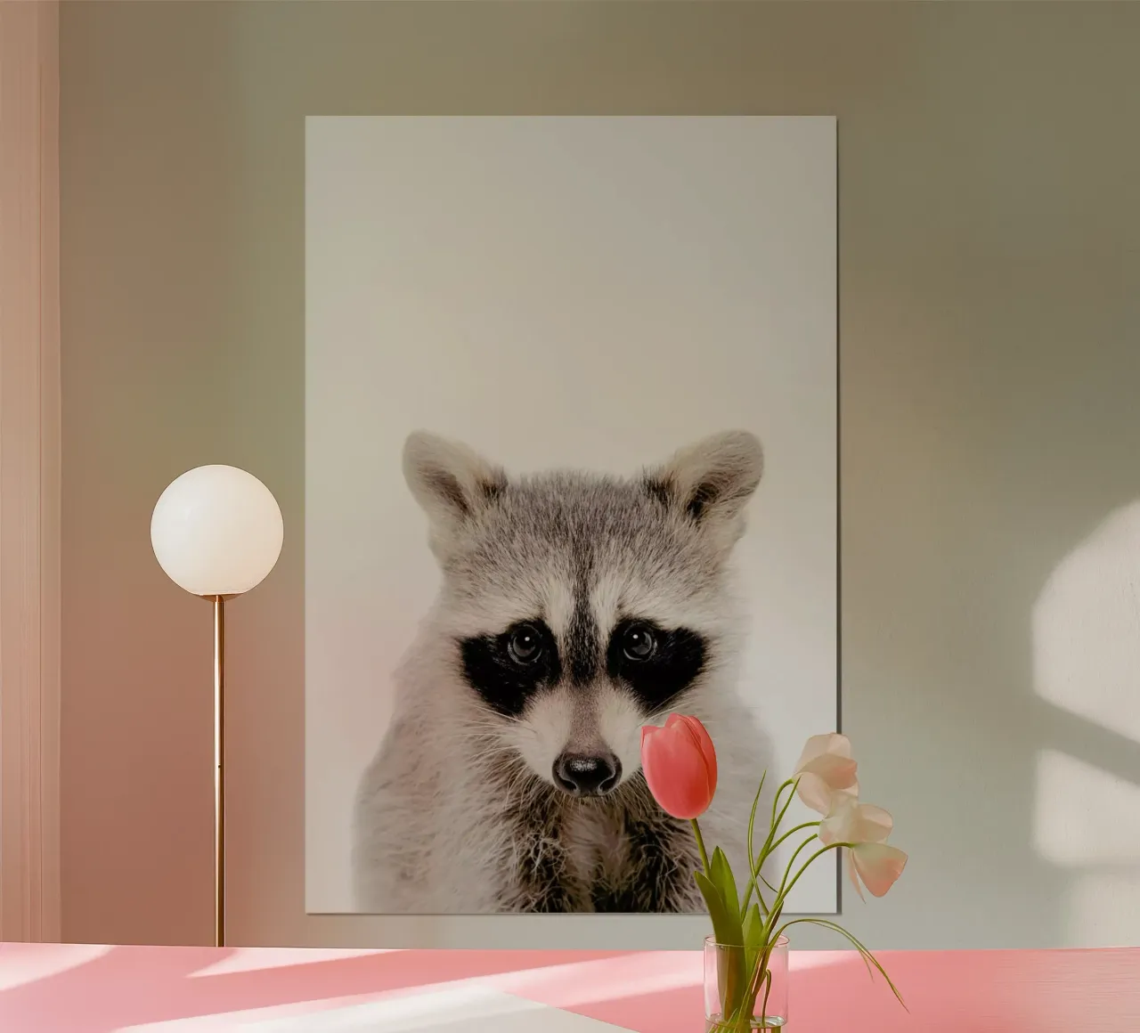Raccoon poster con telaio in plastica da Paws & Claws