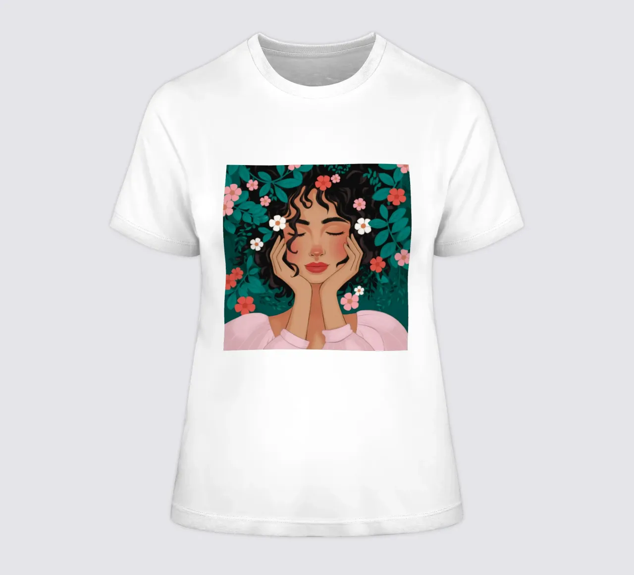 Floral Daydream Reverie women's fitted t-shirt by Fine Sanctuary