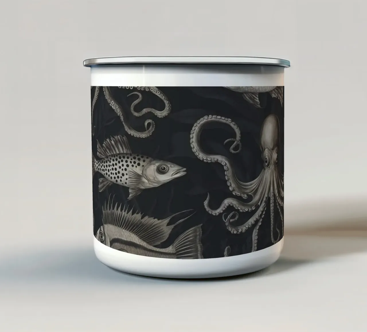 Magia subacquea oscura e lunatica tazza in smalto da Andrea Haase Vintage World