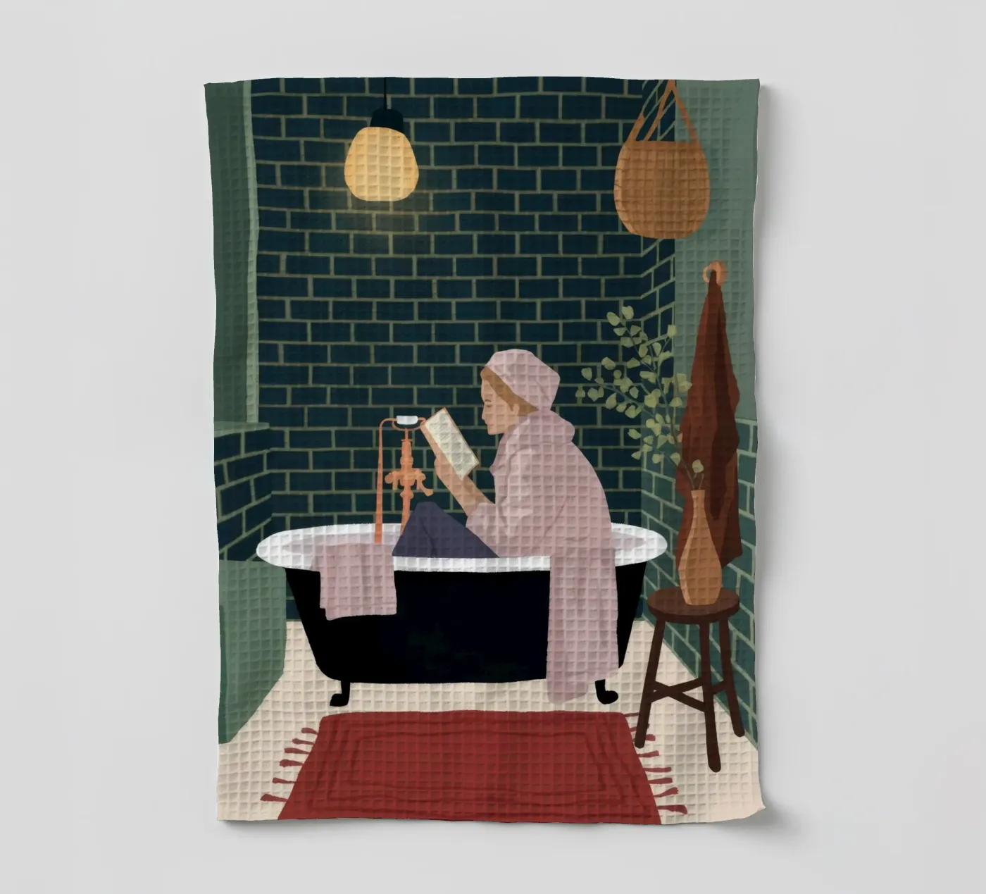 Luxurious Bath Time tea towel by Fine Sanctuary