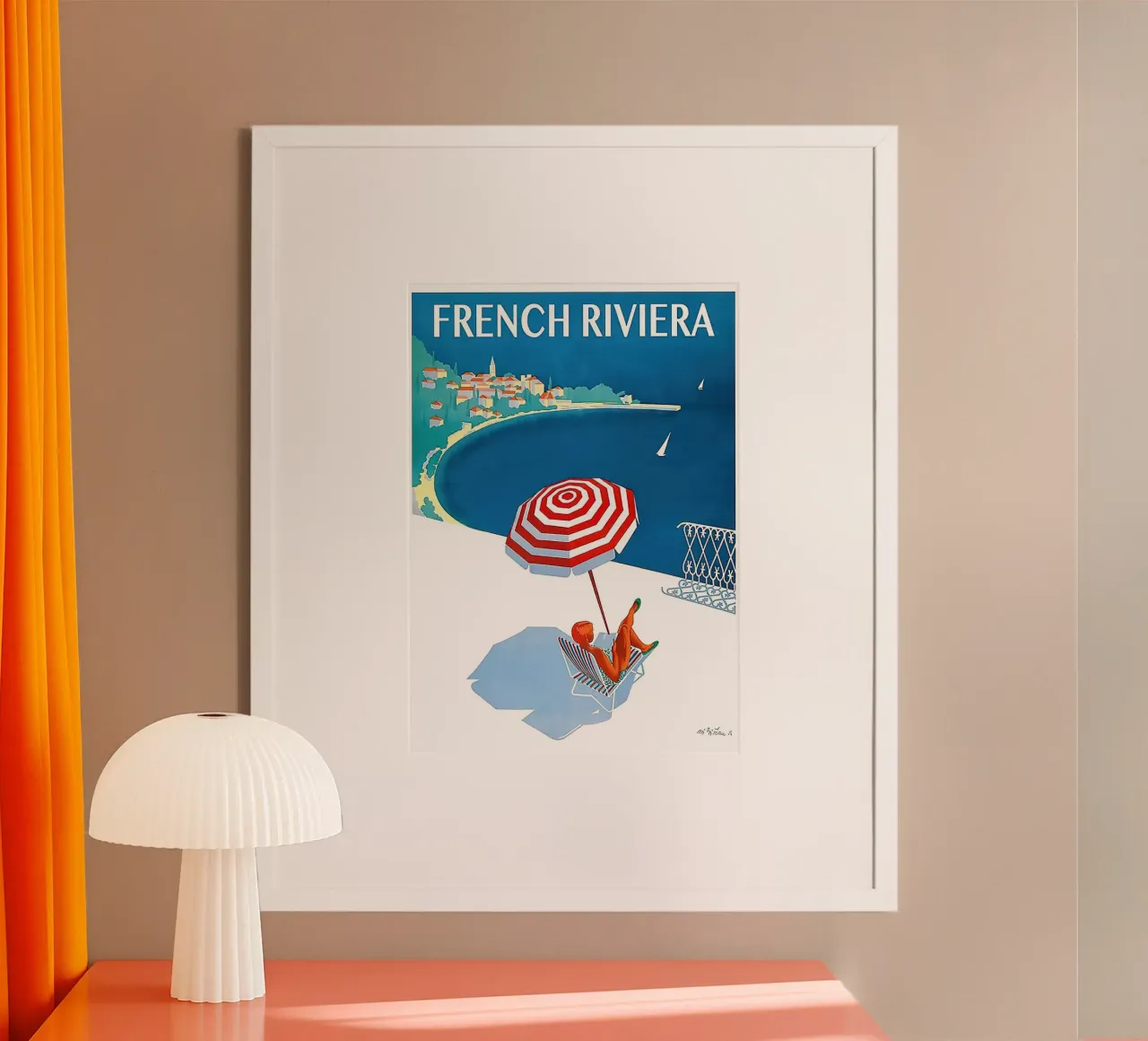 Cote D'Azure '1954 Viajes Riviera Francesa poster de MIa_Dispath