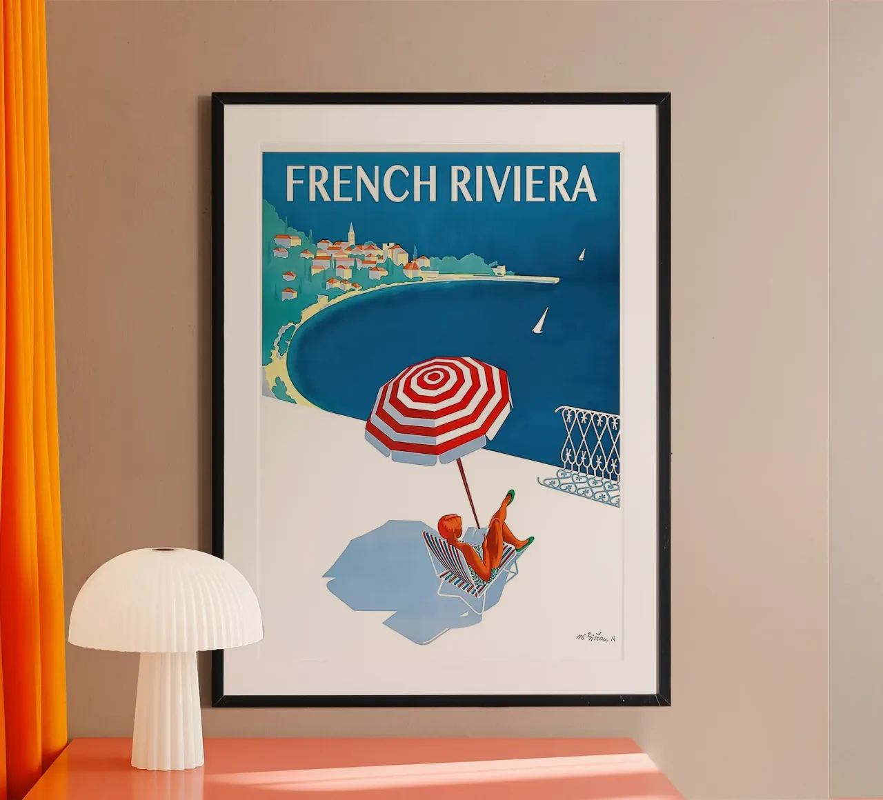 Cote D'Azure '1954 Viajes Riviera Francesa poster de MIa_Dispath