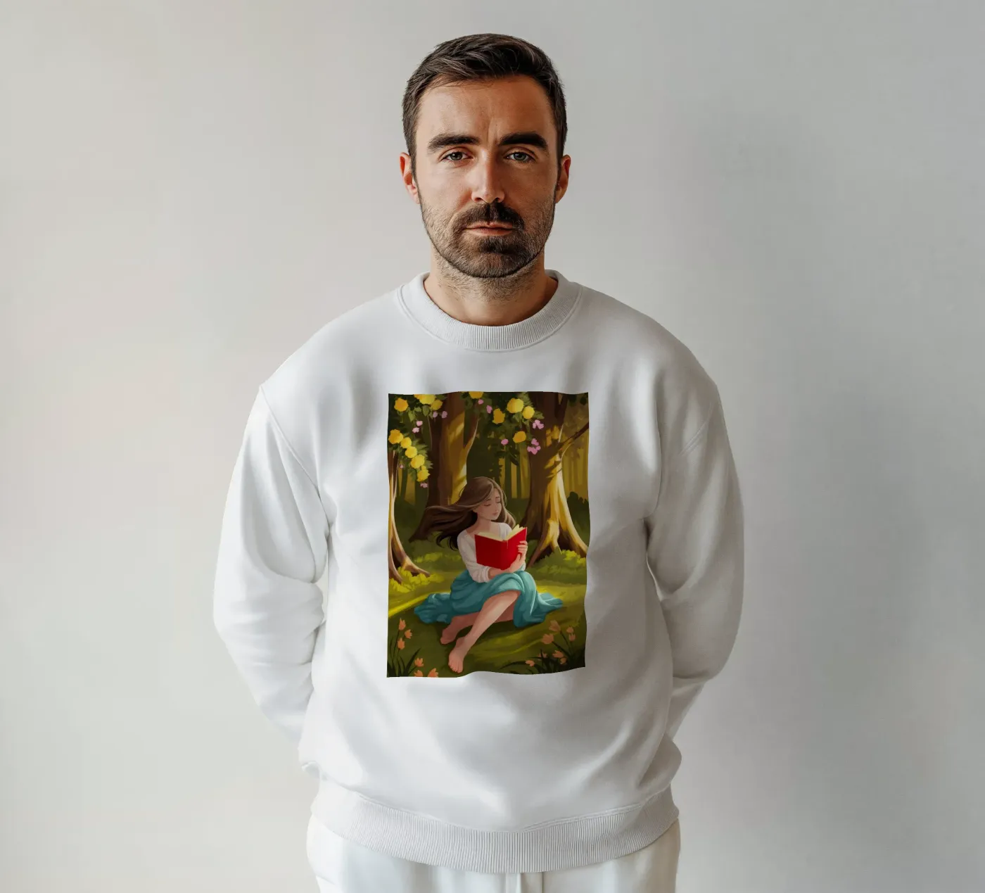 Lecture de la forêt enchantée sweat de Fine Sanctuary