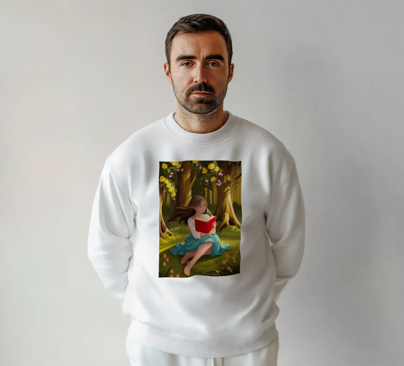 Lecture de la forêt enchantée sweat de Fine Sanctuary