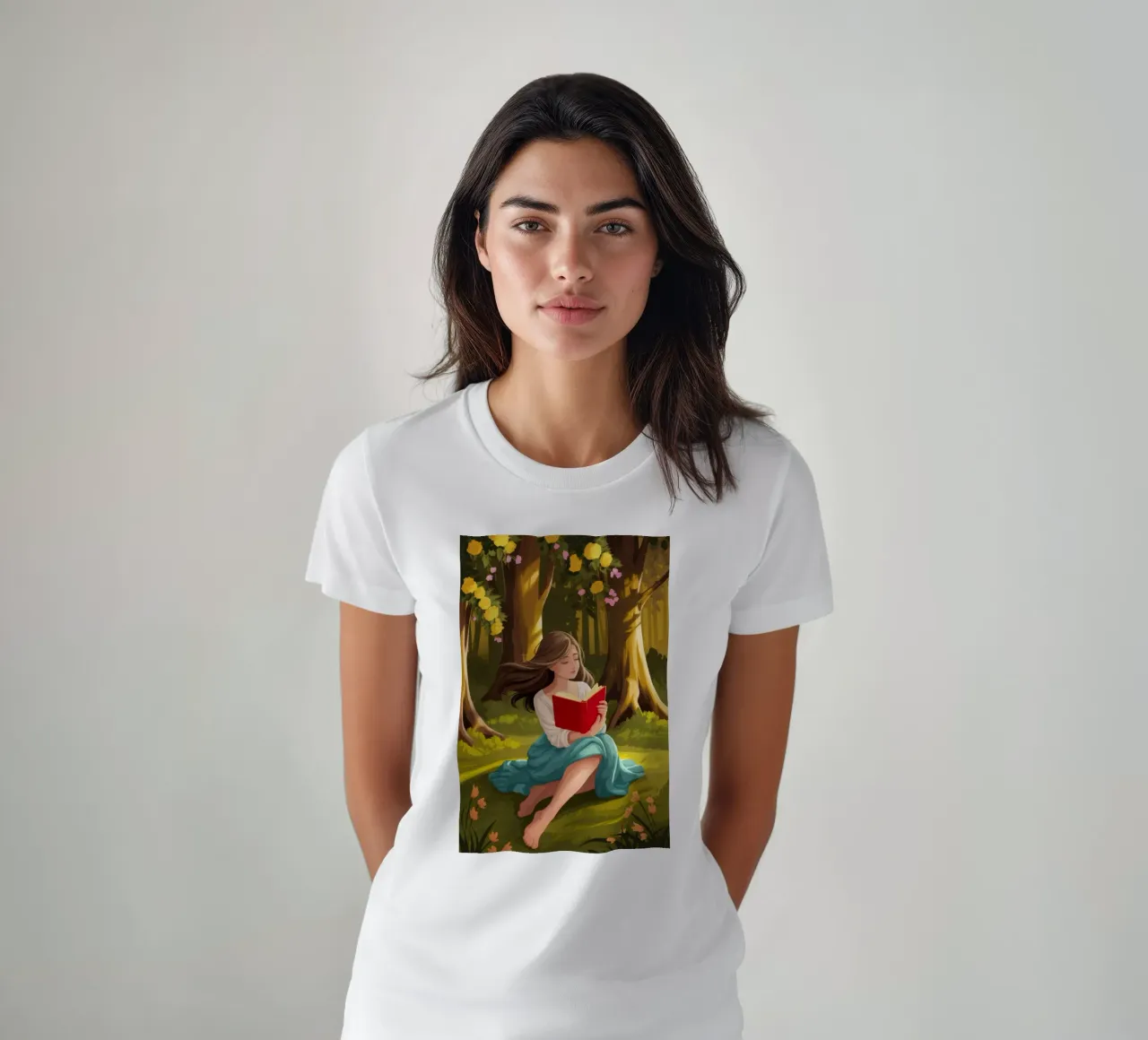 Lecture de la forêt enchantée t-shirt de Fine Sanctuary