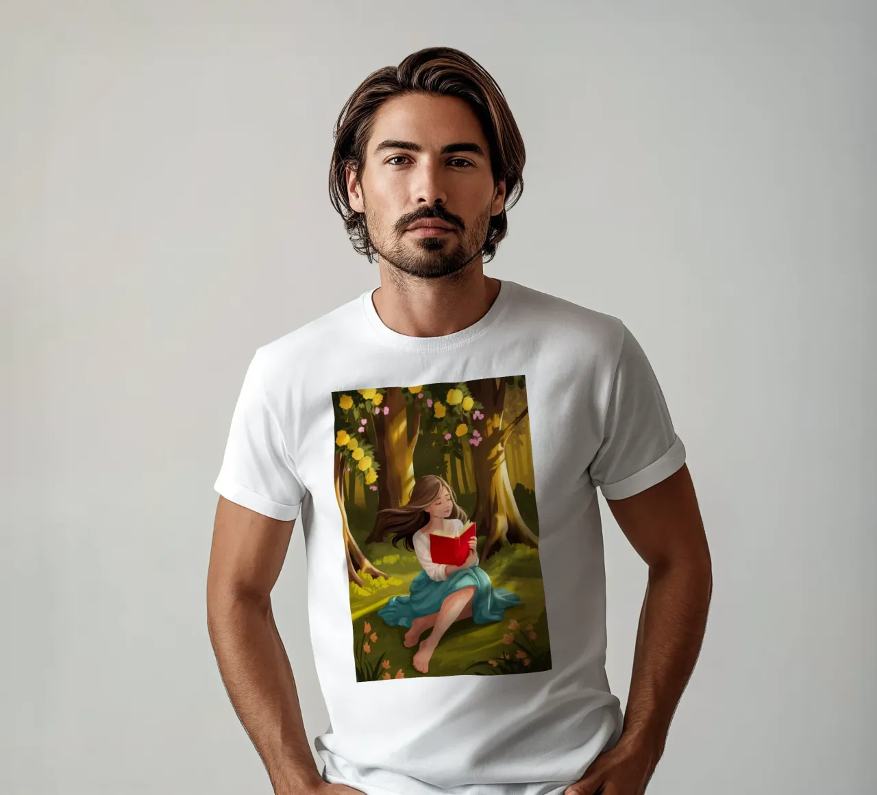 Lecture de la forêt enchantée t-shirt de Fine Sanctuary