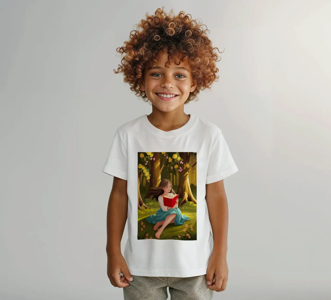 Lettura della foresta incantata t-shirt bambini da Fine Sanctuary