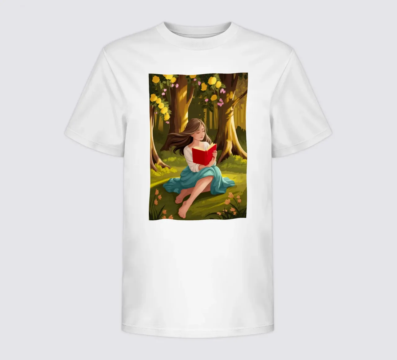Enchanted Forest Reading t-shirt bambini da Fine Sanctuary