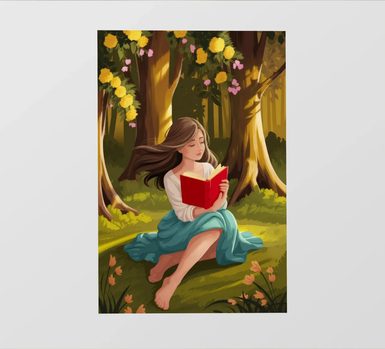 Enchanted Forest Reading photo wallpaper by Fine Sanctuary