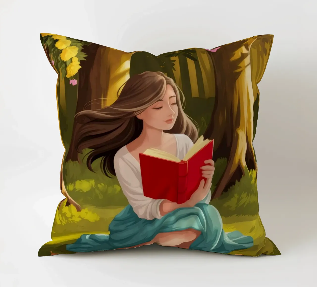 Lecture de la forêt enchantée coussin de Fine Sanctuary