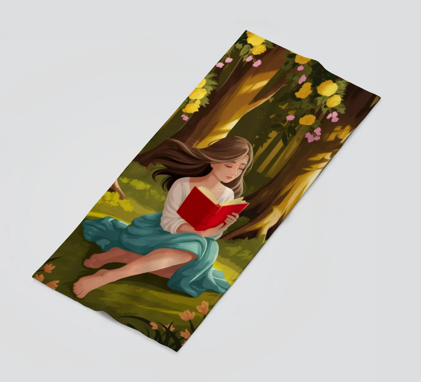 Enchanted Forest Reading beach towel by Fine Sanctuary