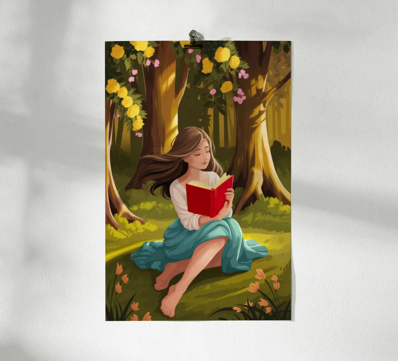 Enchanted Forest Lesen Poster mit Kunststoffrahmen von Fine Sanctuary
