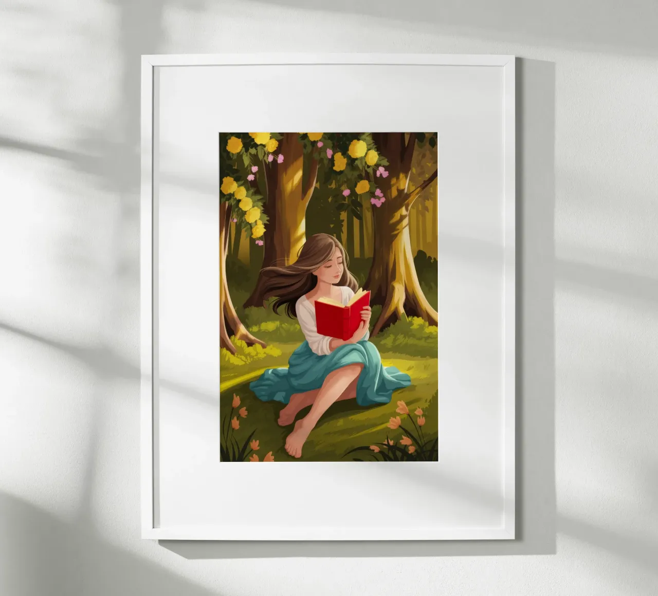 Enchanted Forest Lesen Poster mit Kunststoffrahmen von Fine Sanctuary