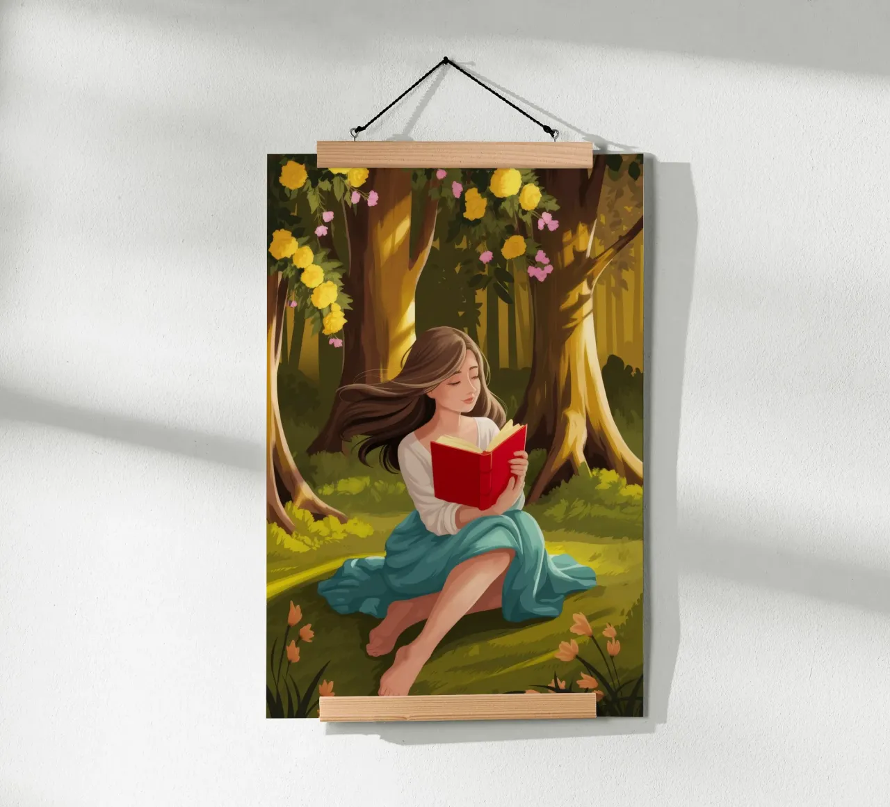 Enchanted Forest Lesen Poster mit Kunststoffrahmen von Fine Sanctuary