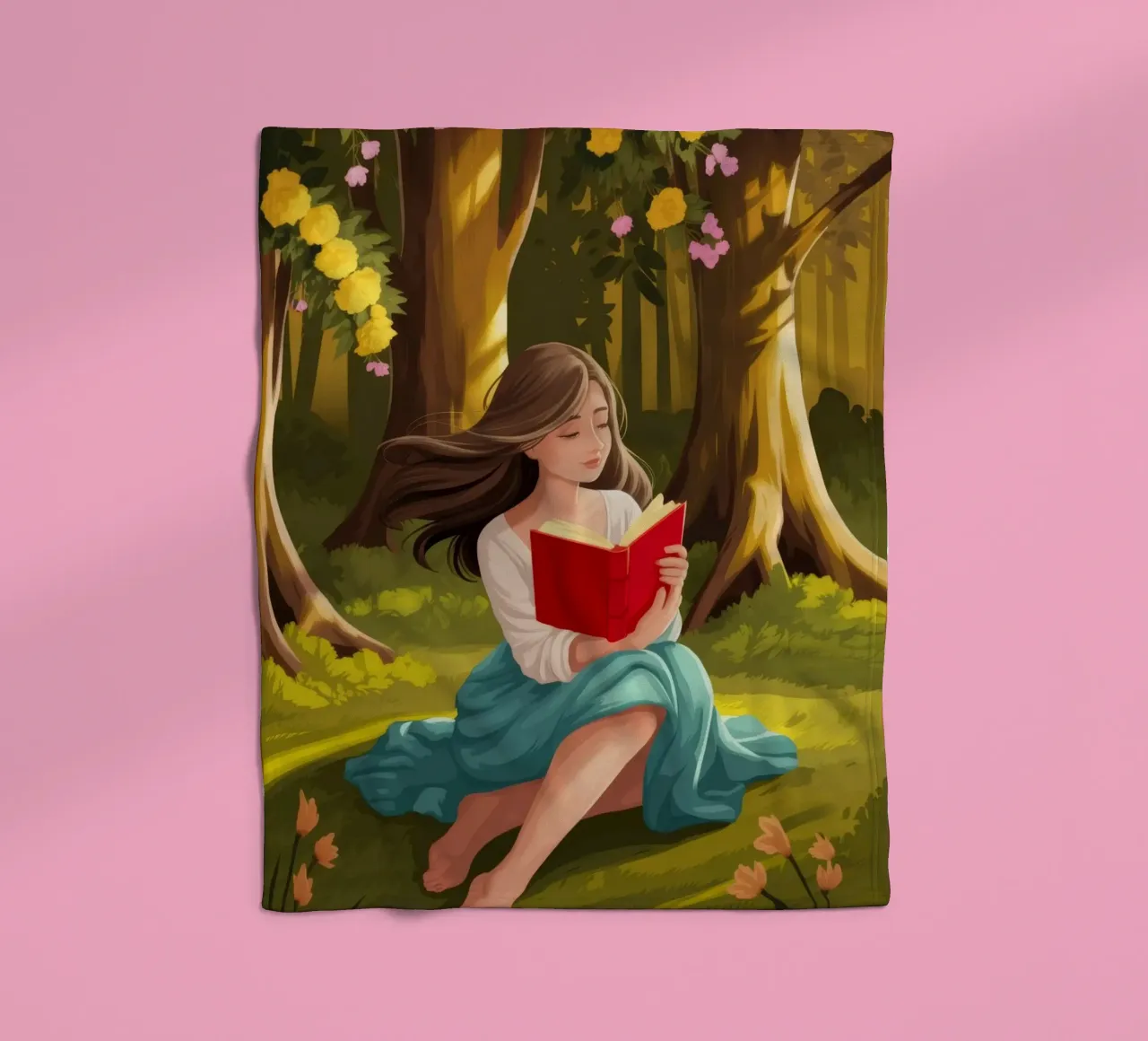 Enchanted Forest Reading Fleecedecke von Fine Sanctuary