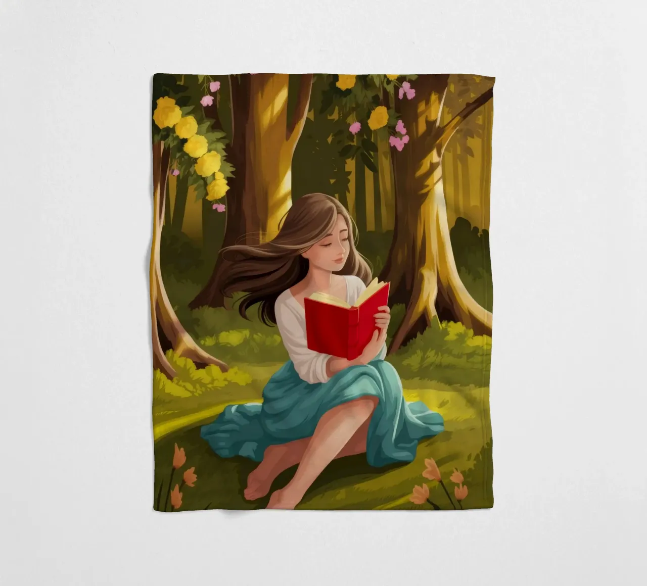 Enchanted Forest Reading Fleecedecke von Fine Sanctuary