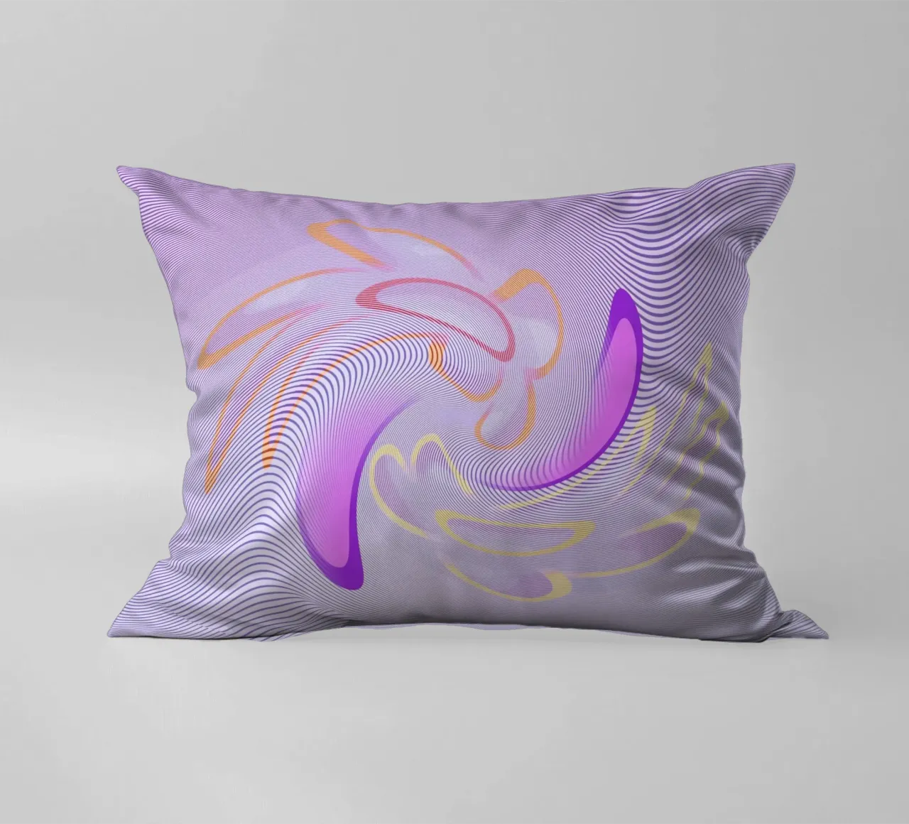 Abstract dynamisch patroon in paars en oranje kussen van Something for you