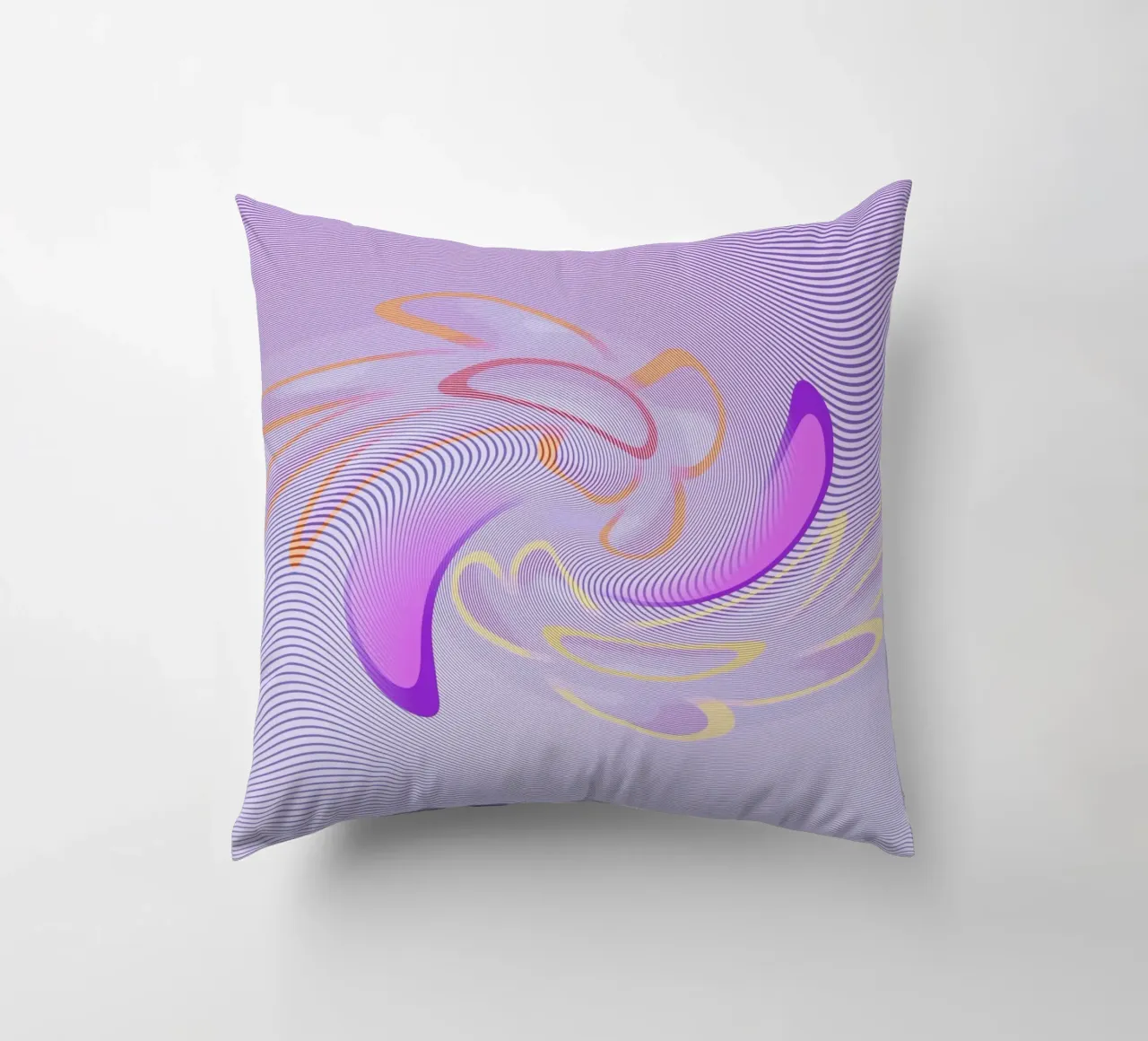 Abstract dynamisch patroon in paars en oranje kussen van Something for you