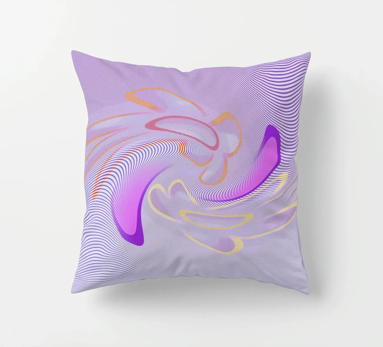 Abstract dynamisch patroon in paars en oranje kussen van Something for you