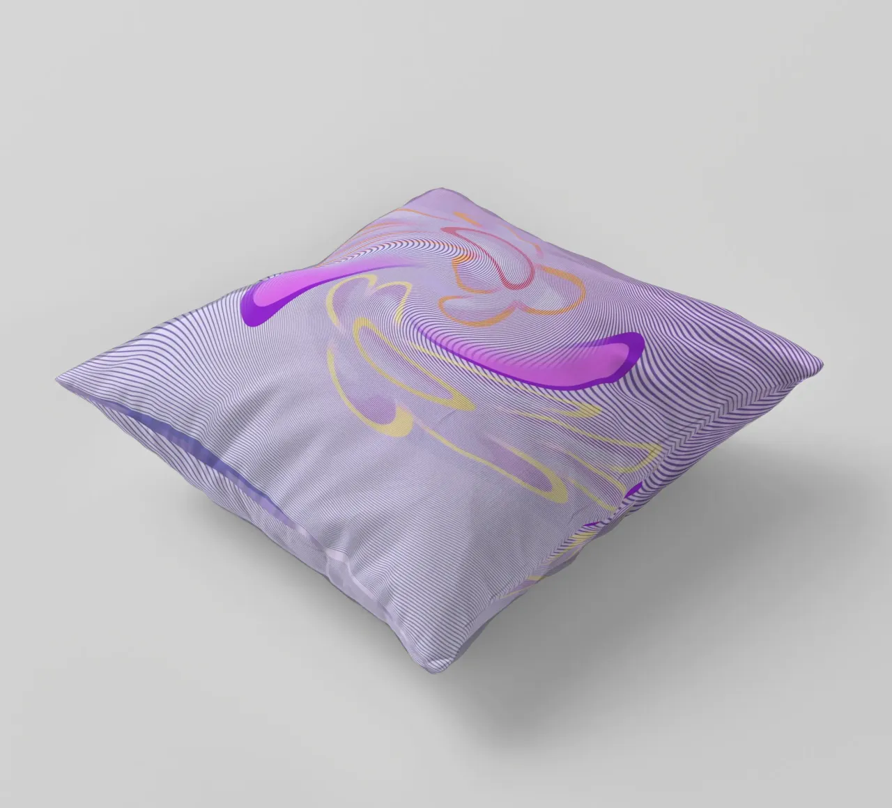 Abstract dynamisch patroon in paars en oranje kussen van Something for you