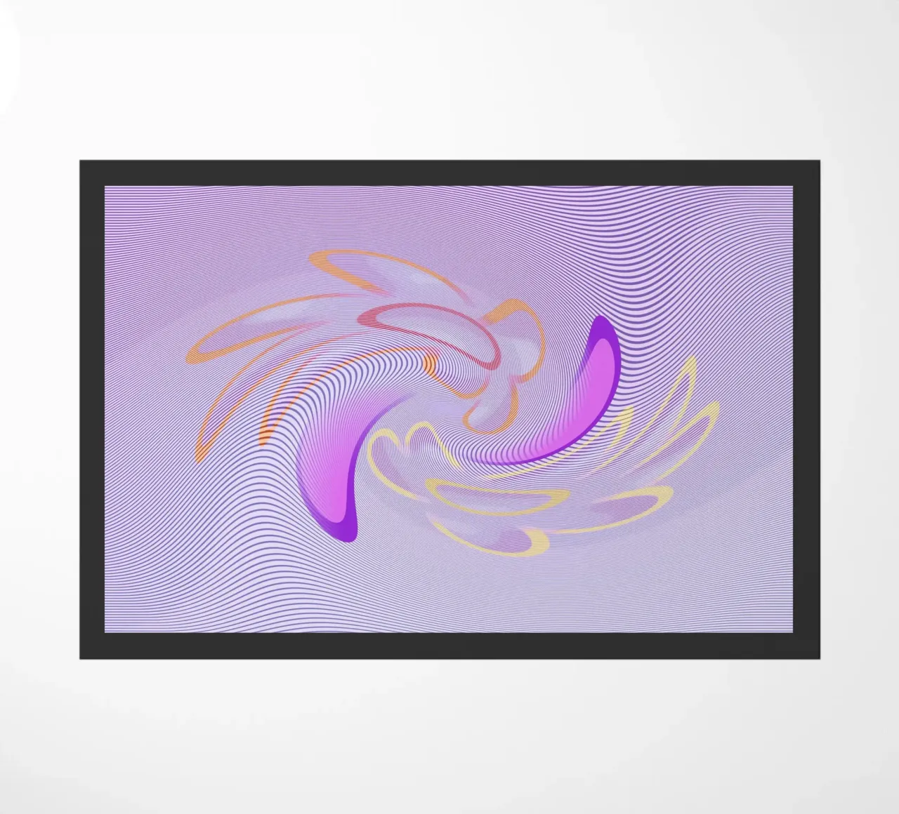 Abstract dynamic pattern in purple and orange doormat by Something for you