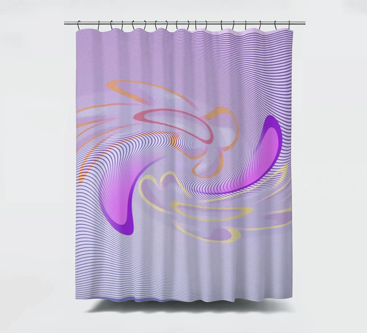 Abstract dynamic pattern in purple and orange shower curtain by Something for you