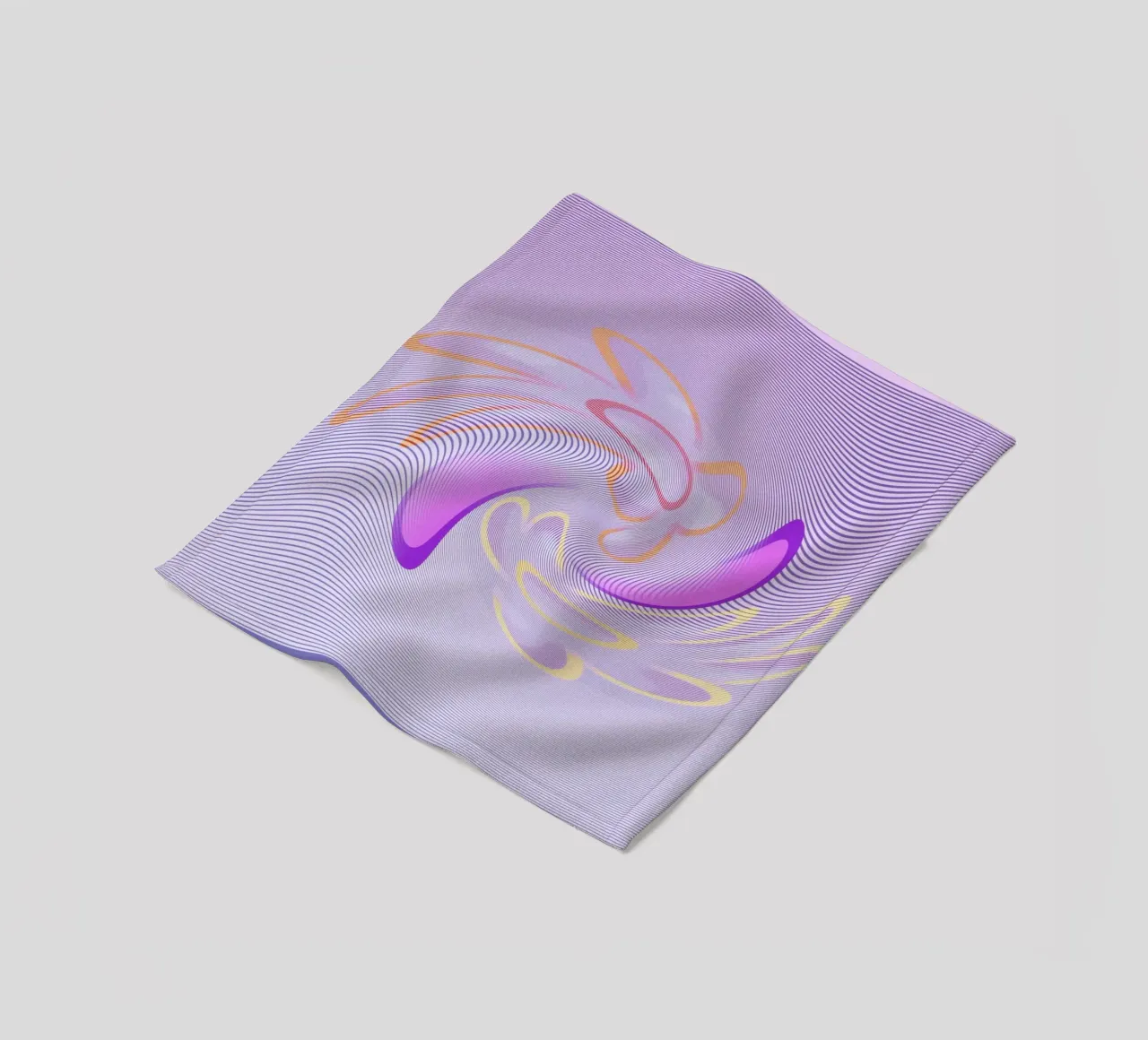 Motivo dinamico astratto in viola e arancione coperta in pile da Something for you