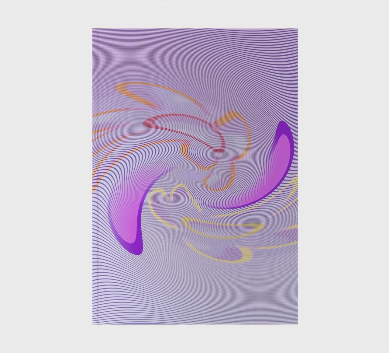 Abstract dynamic pattern in purple and orange notebook by Something for you