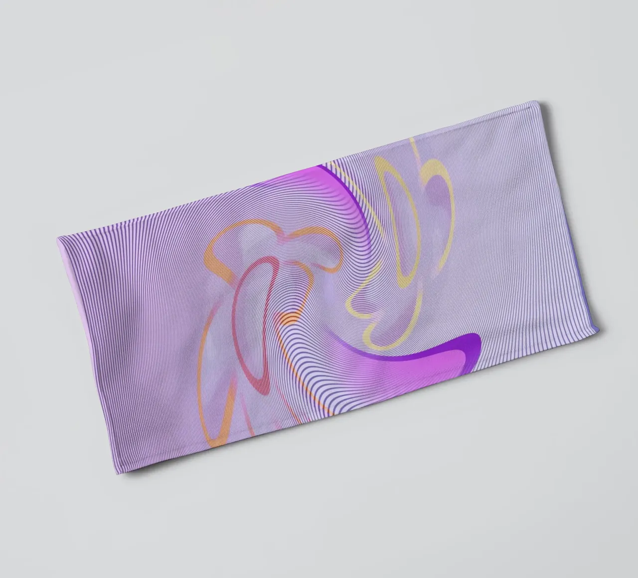 Abstract dynamic pattern in purple and orange towel by Something for you