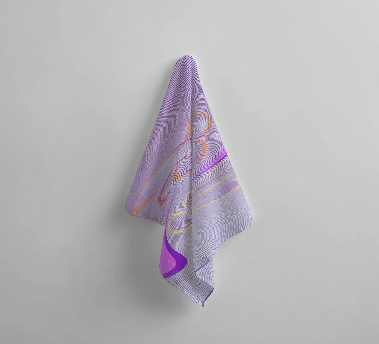 Abstraktes dynamisches Muster in lila und orange Handtuch von Something for you