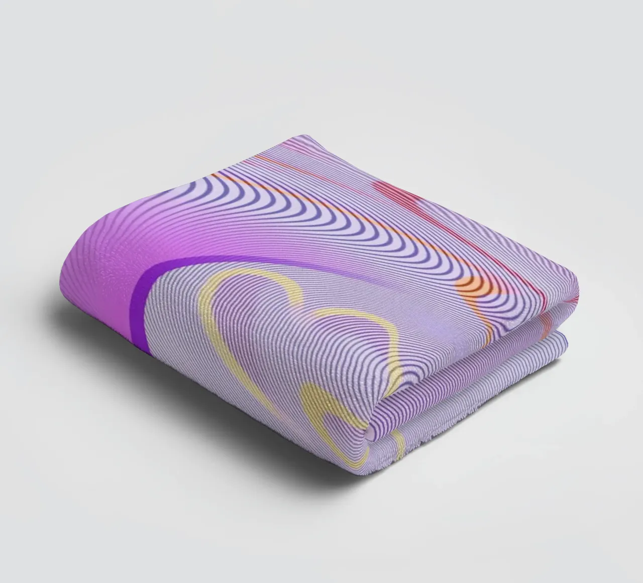 Abstract dynamic pattern in purple and orange towel by Something for you