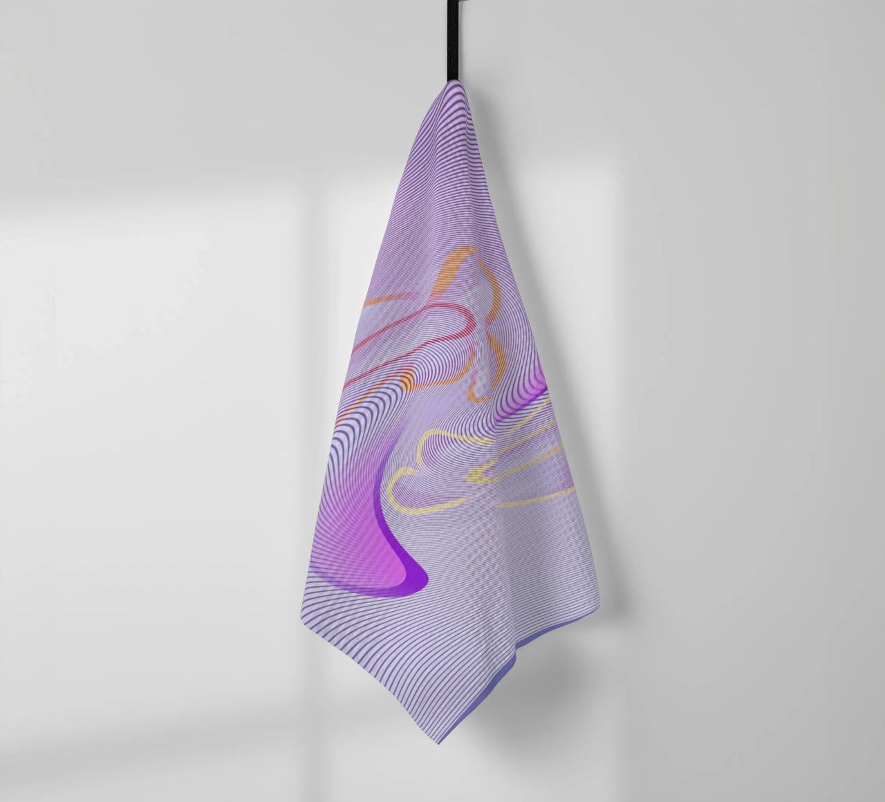 Motivo dinamico astratto in viola e arancione canovaccio da cucina da Something for you