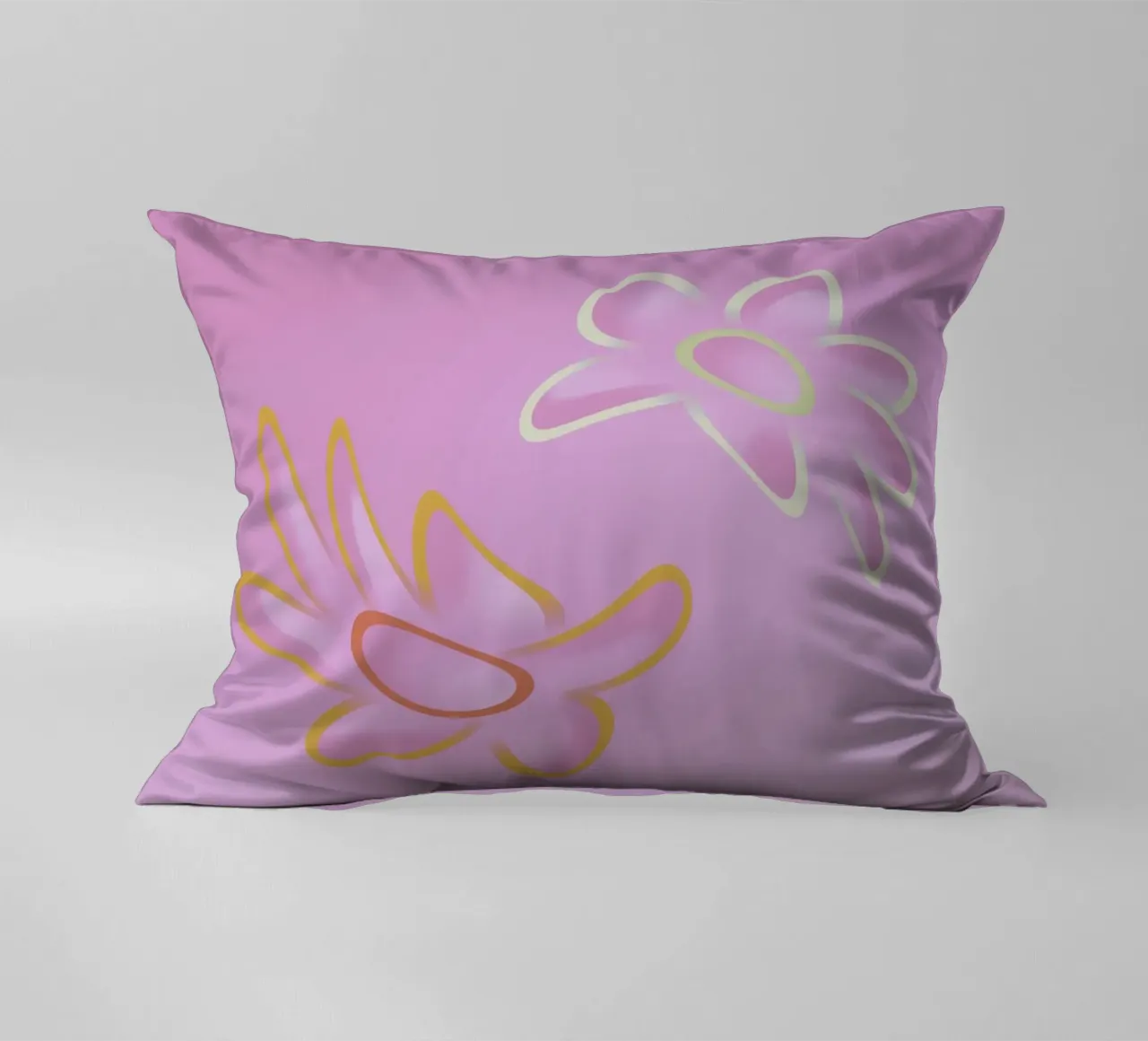 Immagine dinamica di fiori colorati in viola e arancione cuscino da Something for you