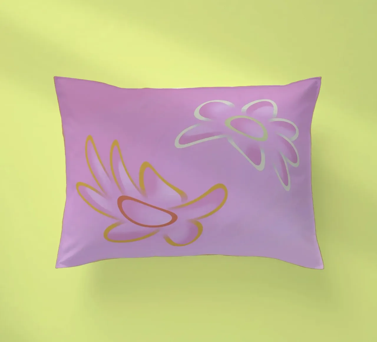 Immagine dinamica di fiori colorati in viola e arancione cuscino da Something for you