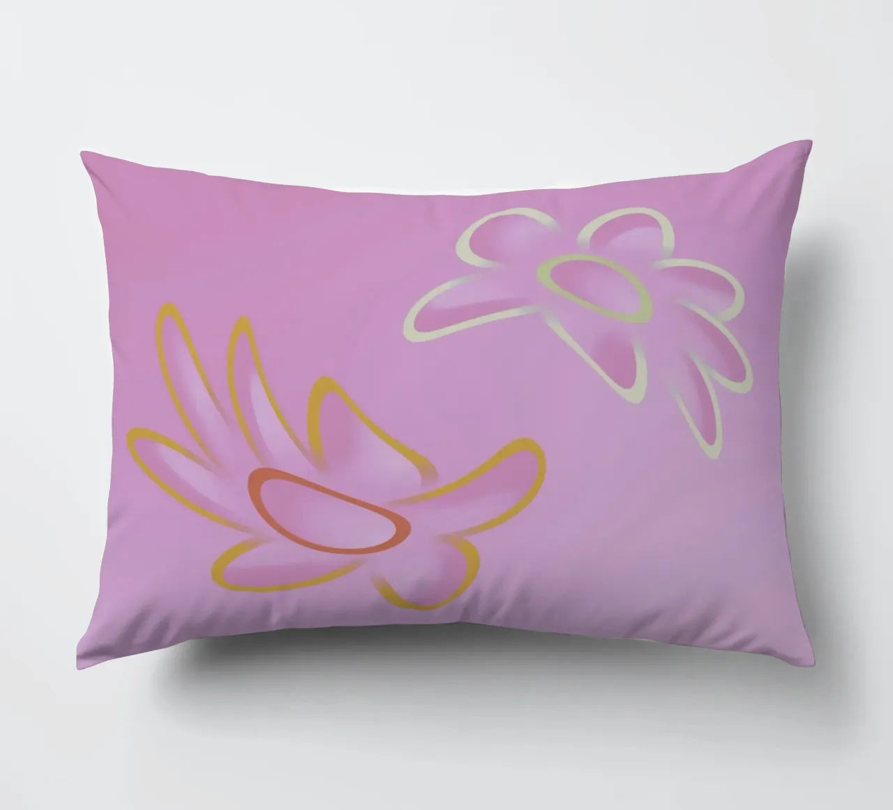 Immagine dinamica di fiori colorati in viola e arancione cuscino da Something for you