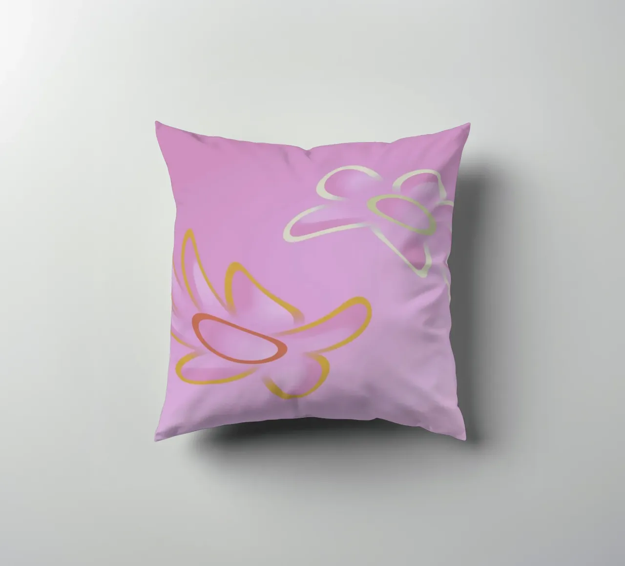 Immagine dinamica di fiori colorati in viola e arancione cuscino da Something for you