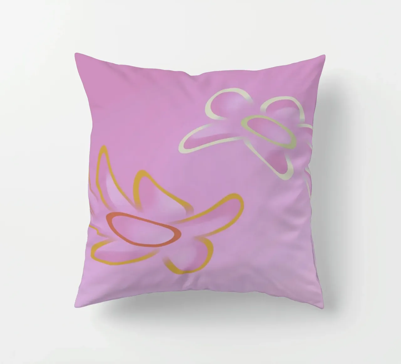 Immagine dinamica di fiori colorati in viola e arancione cuscino da Something for you