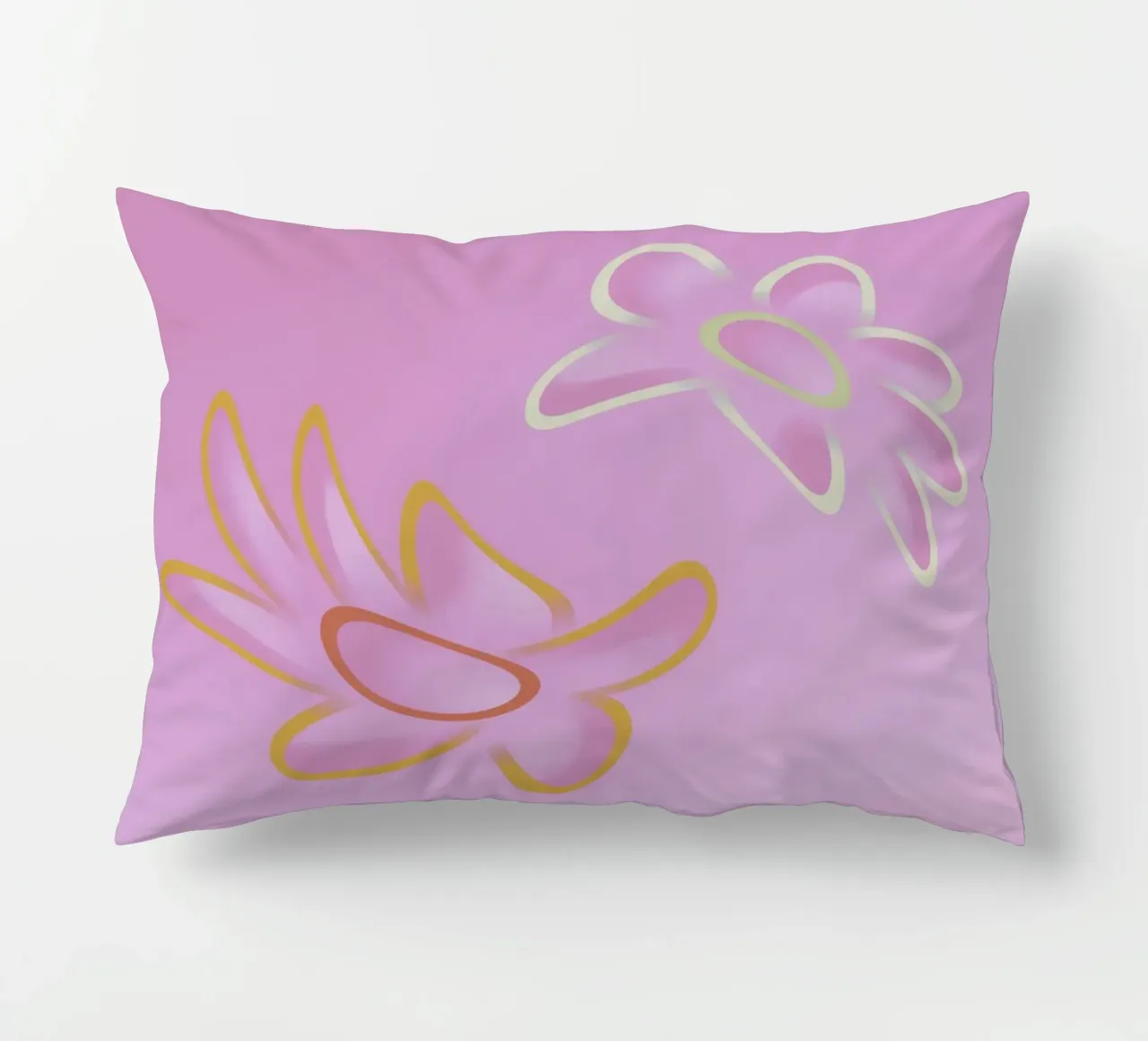 Immagine dinamica di fiori colorati in viola e arancione cuscino da Something for you