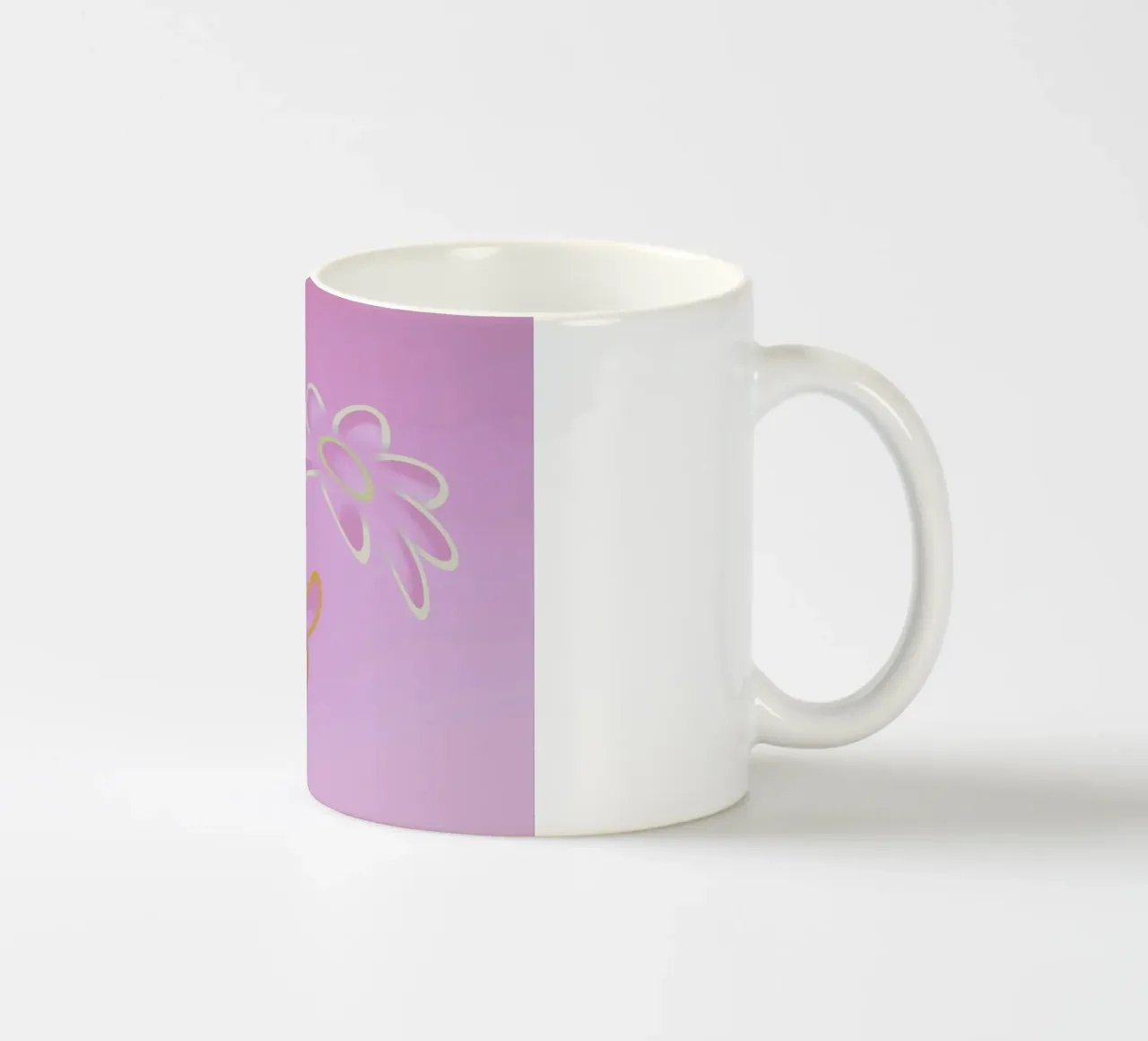 Immagine dinamica di fiori colorati in viola e arancione tazza in ceramica da Something for you