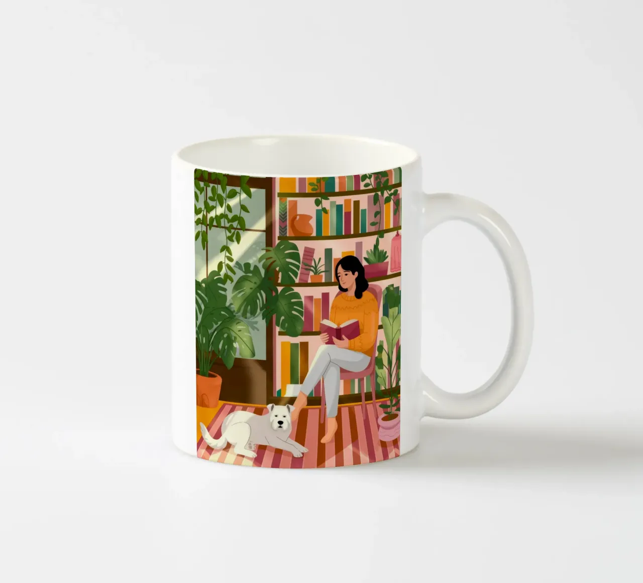Momento di pace in biblioteca tazza in ceramica da Fine Sanctuary