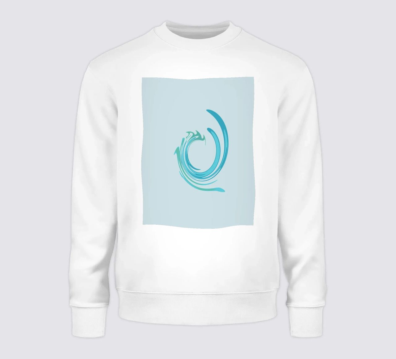 Abstract dynamic swirl pattern in blue sweatshirt by Something for you
