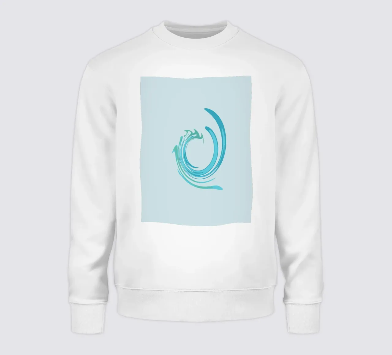 Abstract dynamic swirl pattern in blue sweatshirt by Something for you