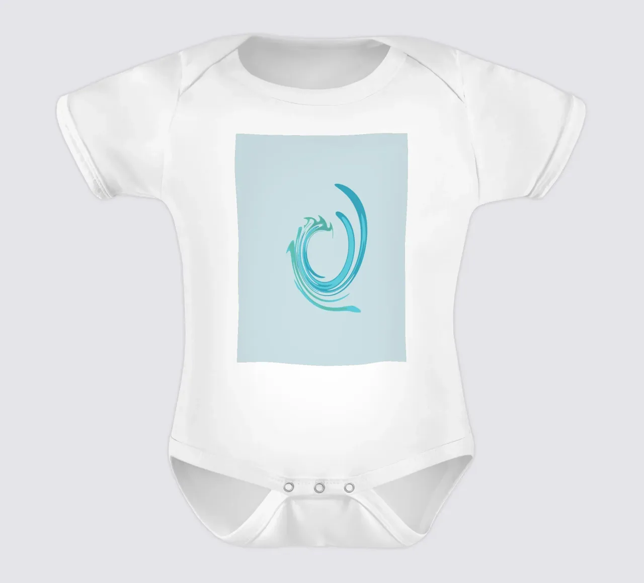Motif tourbillonnant abstrait et dynamique en bleu body bébé de Something for you