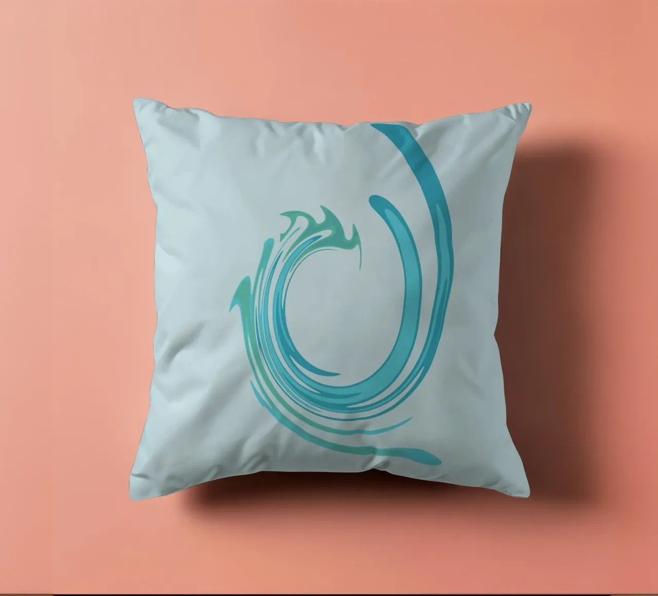 Motivo dinamico astratto a vortice in blu cuscino da Something for you