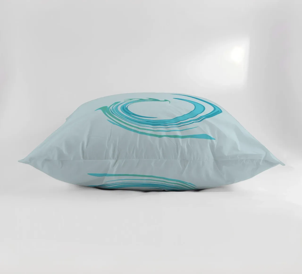 Motivo dinamico astratto a vortice in blu cuscino da Something for you