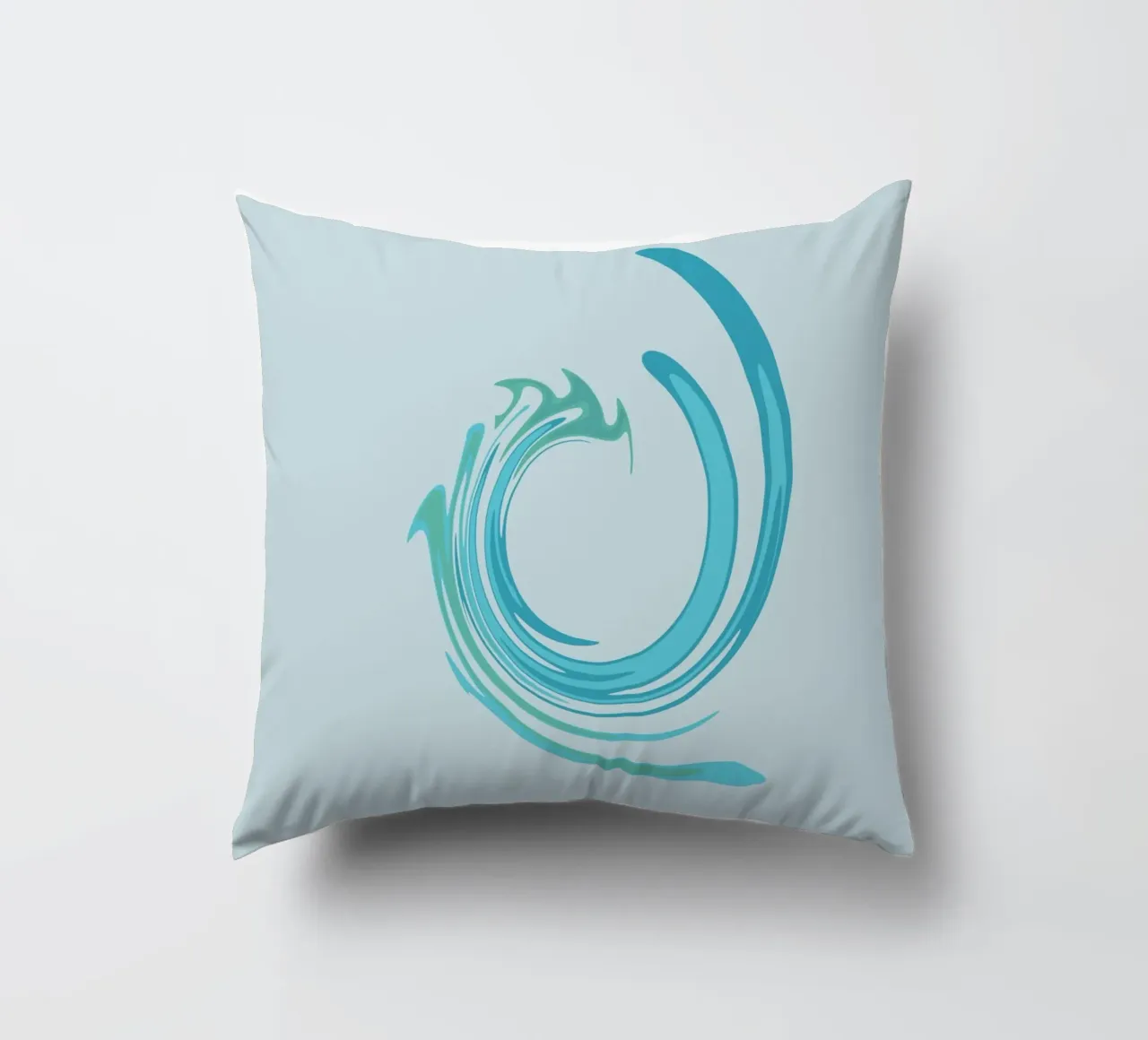 Motivo dinamico astratto a vortice in blu cuscino da Something for you