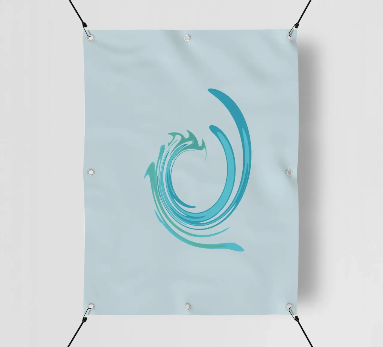 Abstraktes dynamisches Wirbelmuster in Blau PVC Plane von Something for you