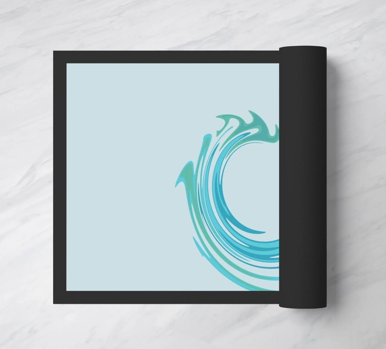 Abstract dynamic swirl pattern in blue doormat by Something for you