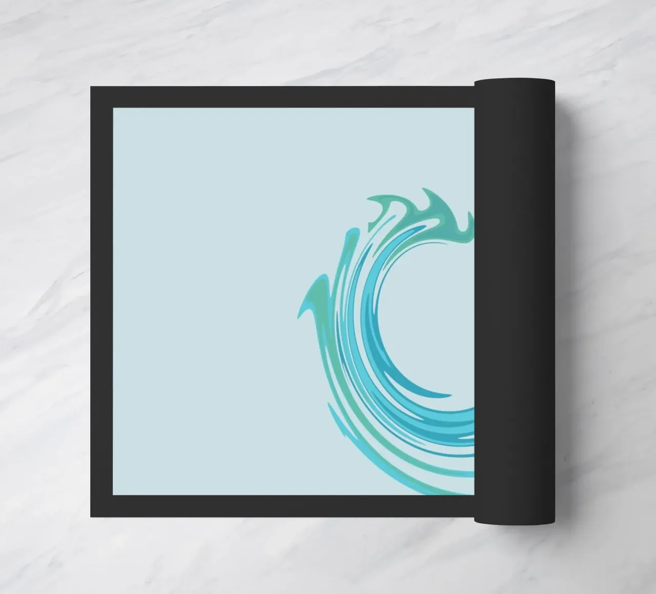 Abstract dynamic swirl pattern in blue doormat by Something for you